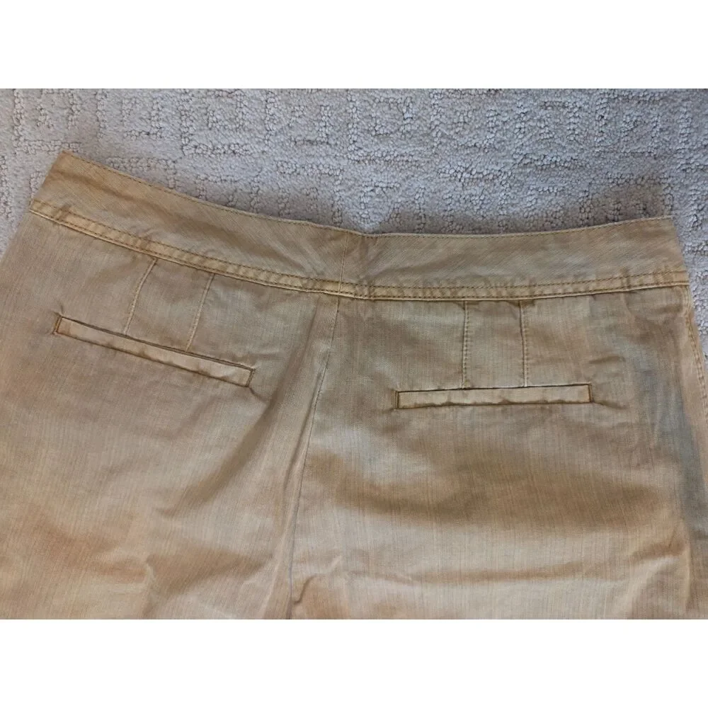 Free People Pants Women Size 8 Camel Light Gold Double Pleated Wide Leg